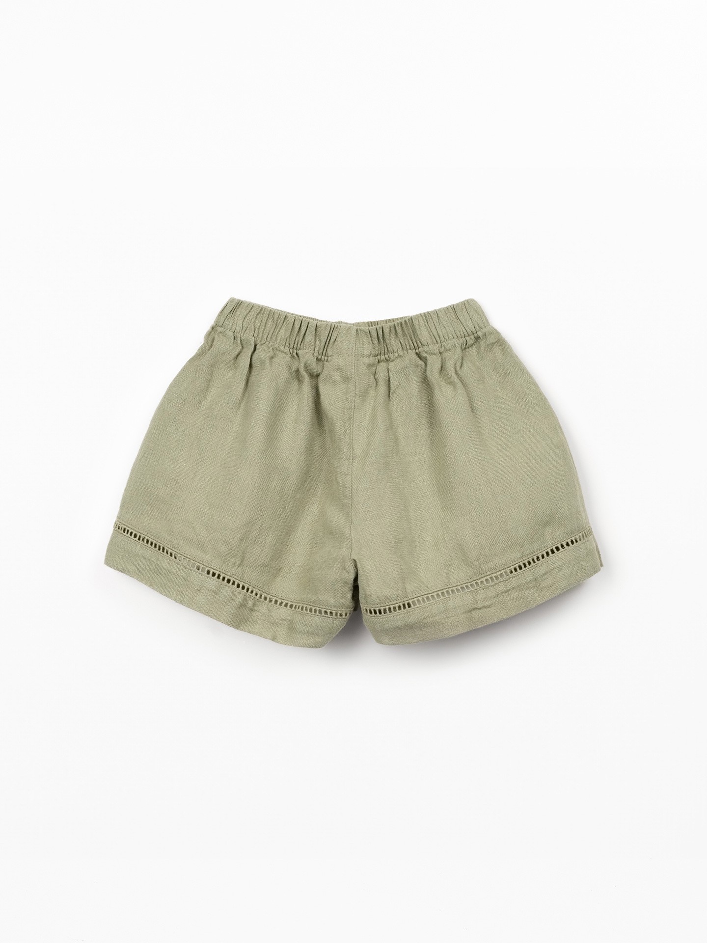 Shorts in lino con cintura elastica