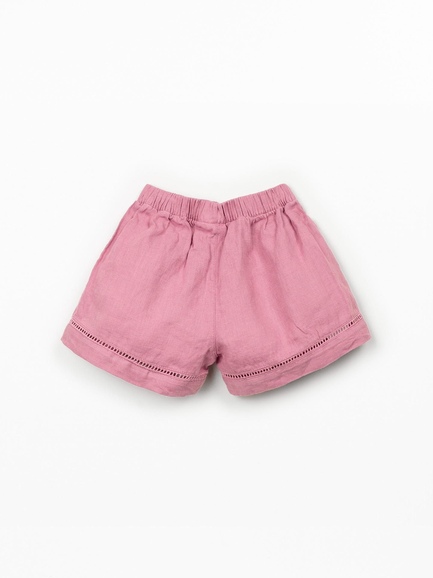 Pantaloncini in lino con cintura elastica