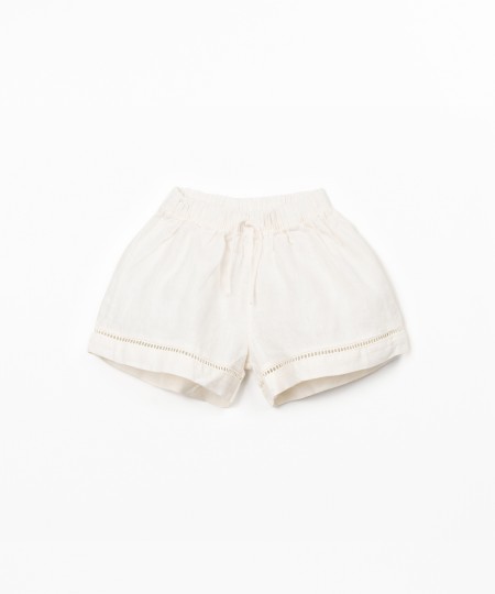 Pantaloncini in lino con cintura elastica