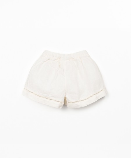 Pantaloncini in lino con cintura elastica