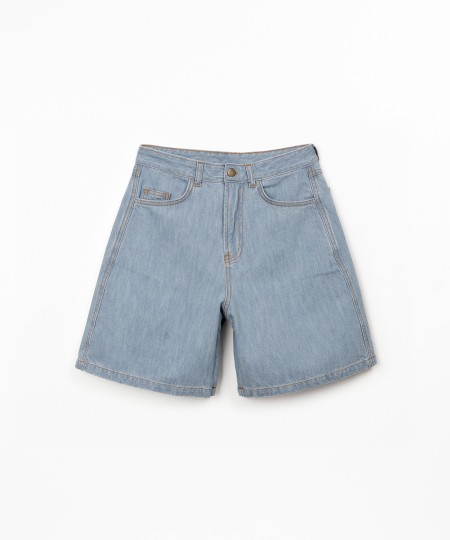 Cotton denim shorts