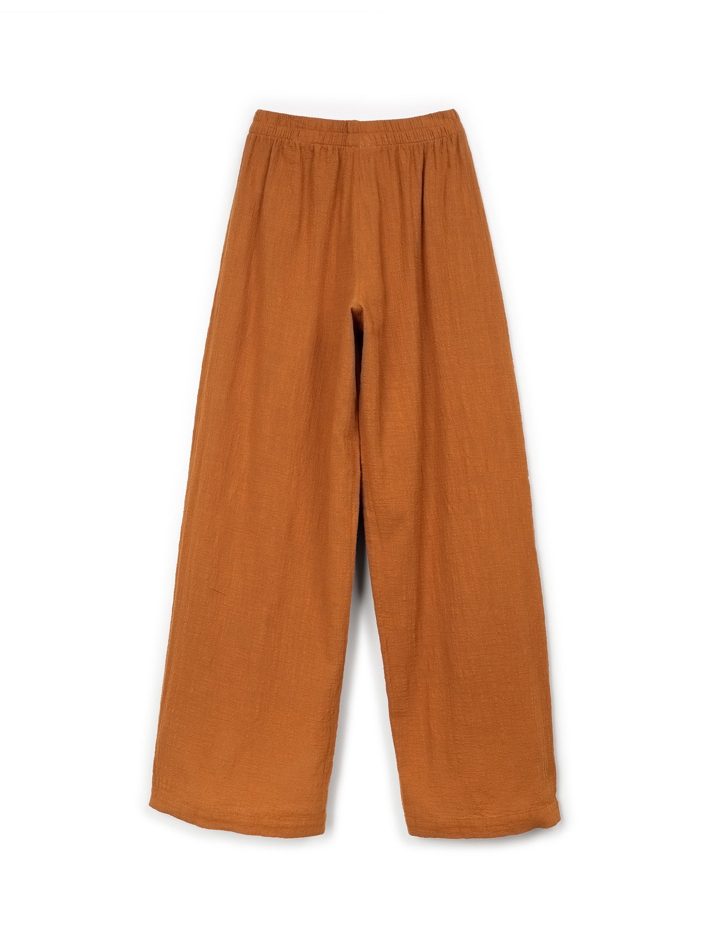 Pantaloni in tessuto di cotone biologico con vita elasticizzata