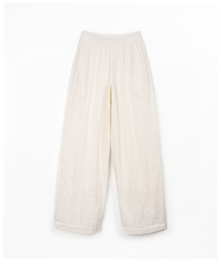 Pantaloni in tessuto di cotone biologico con cintura elastica