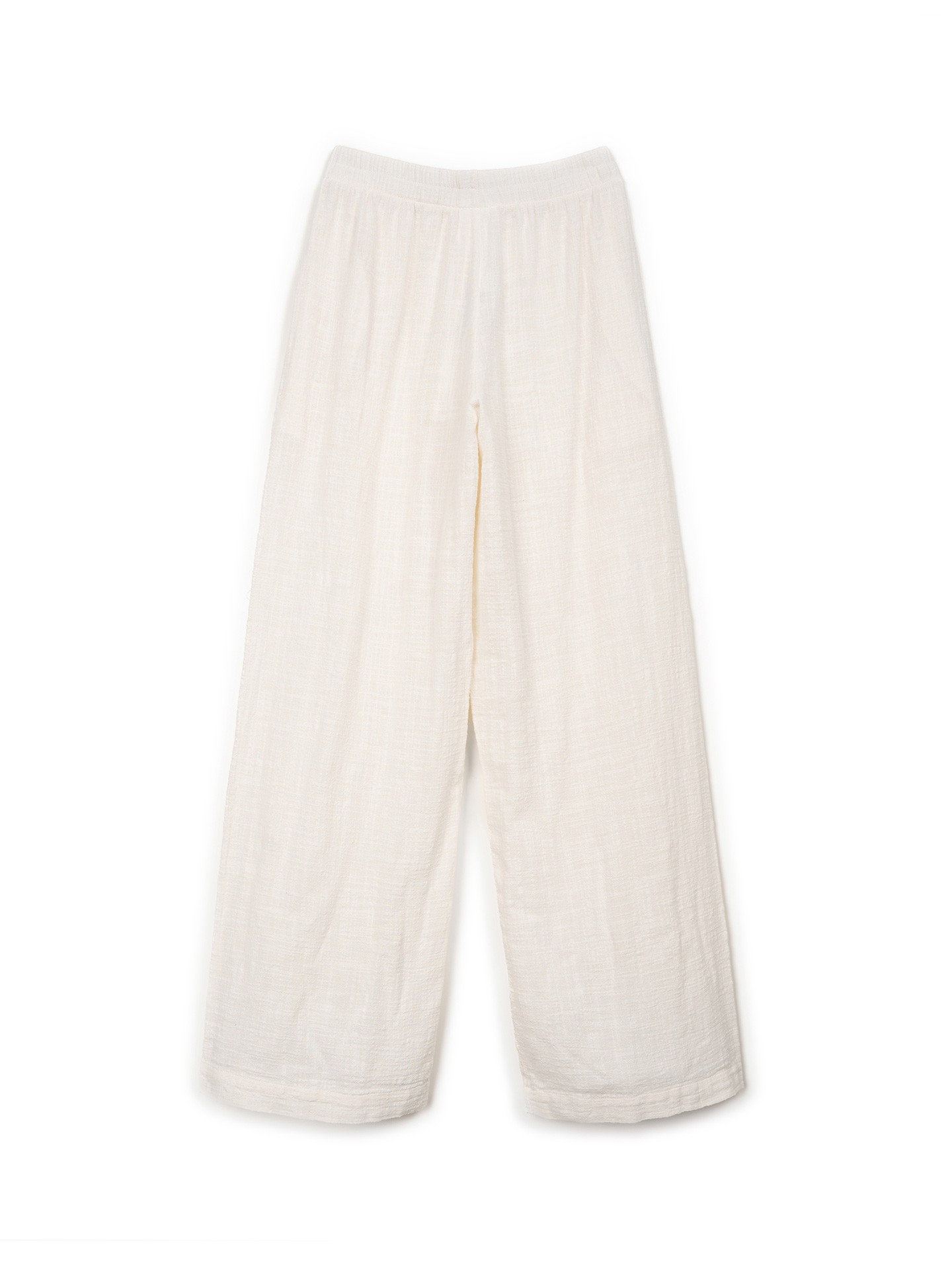 Pantaloni in tessuto di cotone biologico con cintura elastica