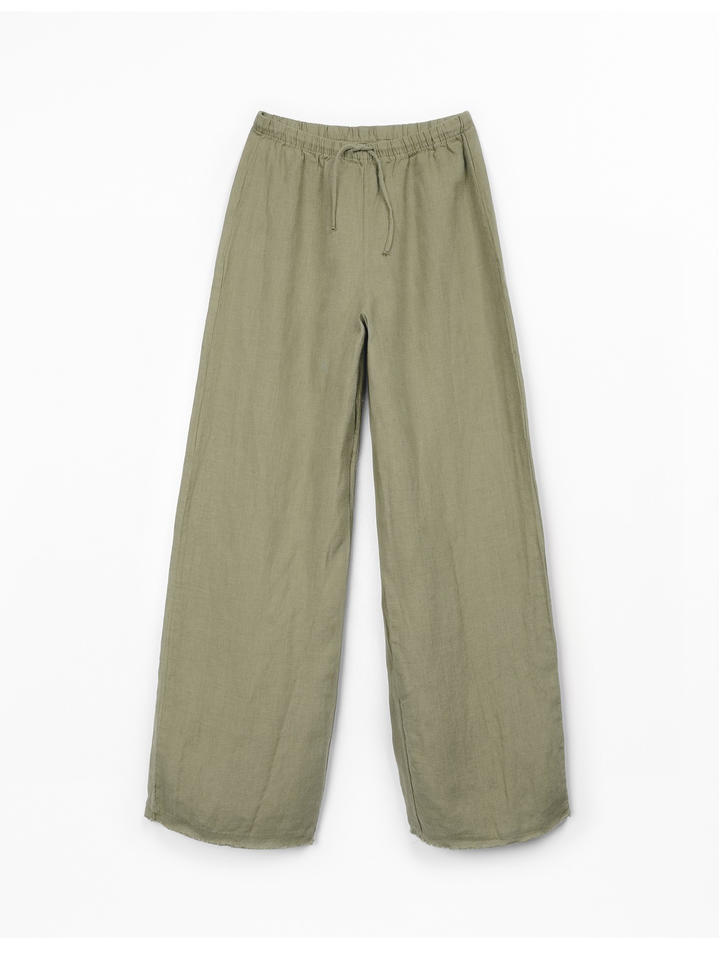 Pantaloni in lino con cintura regolabile