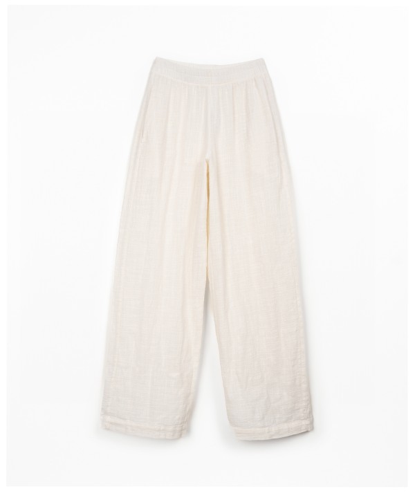 Pantaloni in tessuto di cotone biologico con cintura elastica