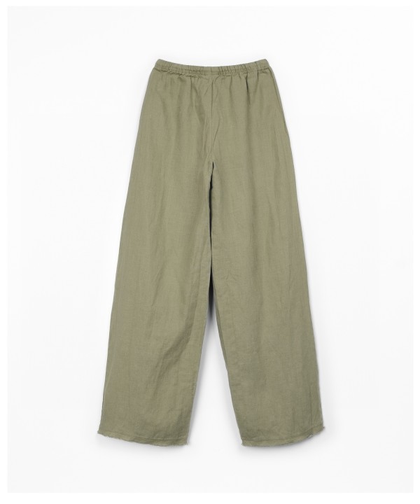 Pantaloni in lino con cintura regolabile