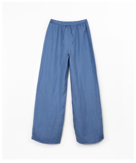 Pantaloni in lino con cintura regolabile