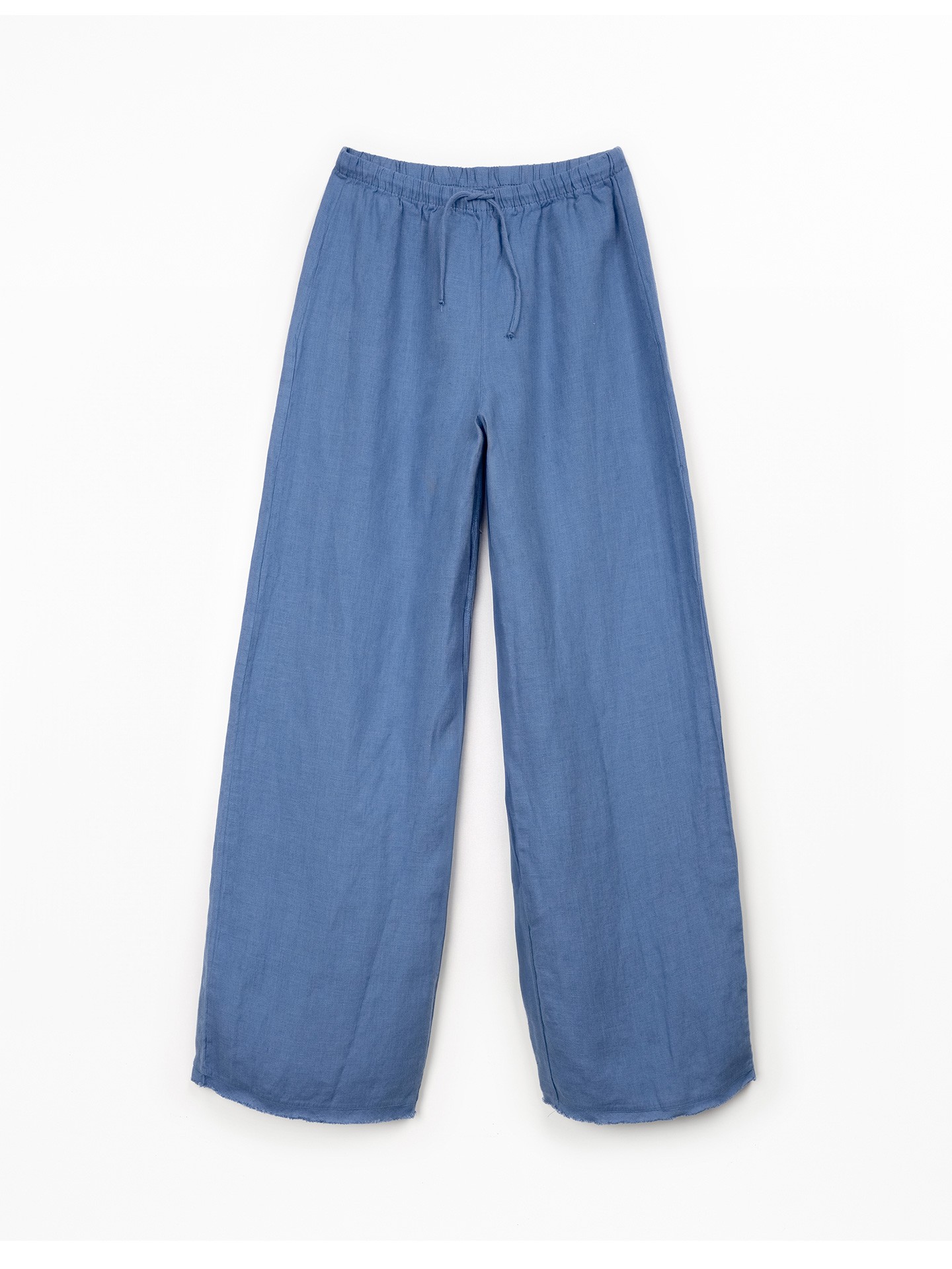 Pantaloni in lino con cintura regolabile