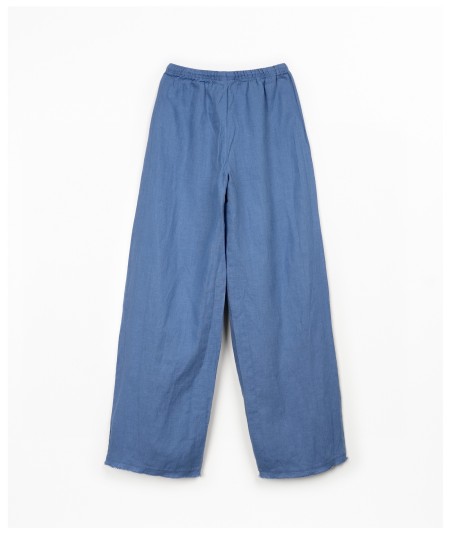 Pantaloni in lino con cintura regolabile