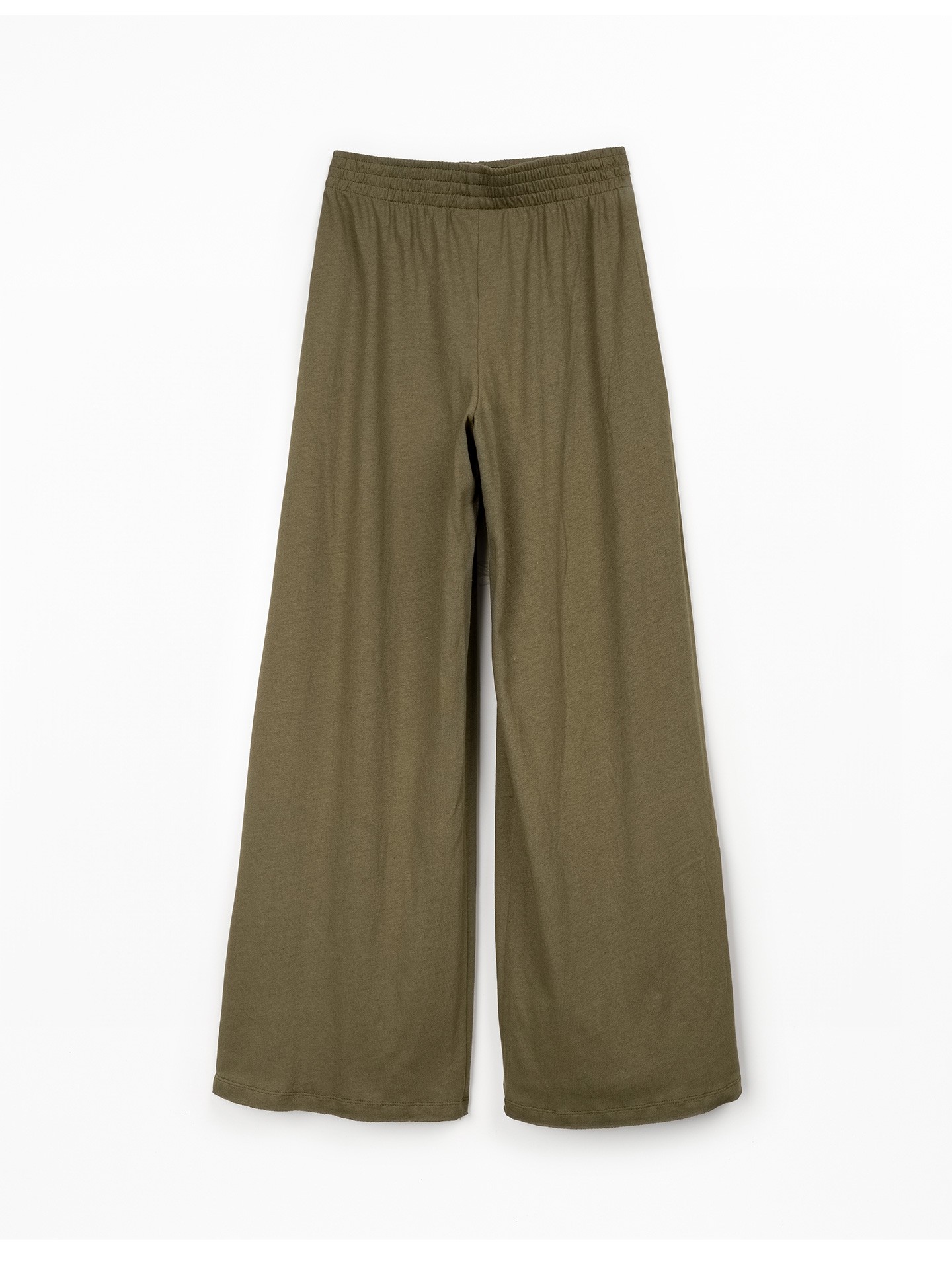 Pantaloni in maglina di cotone biologico e lino