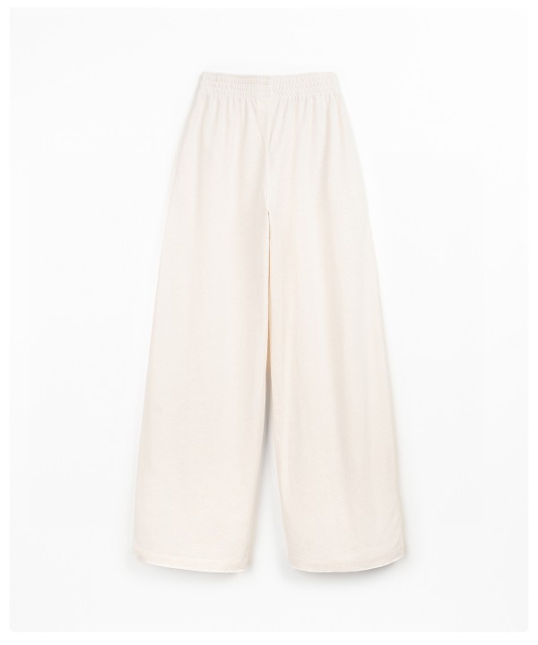 Pantaloni in maglia di cotone biologico e lino