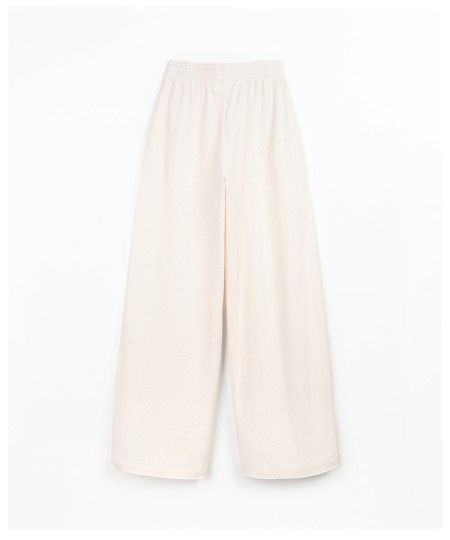 Calça de malha em algodão orgânico e linho