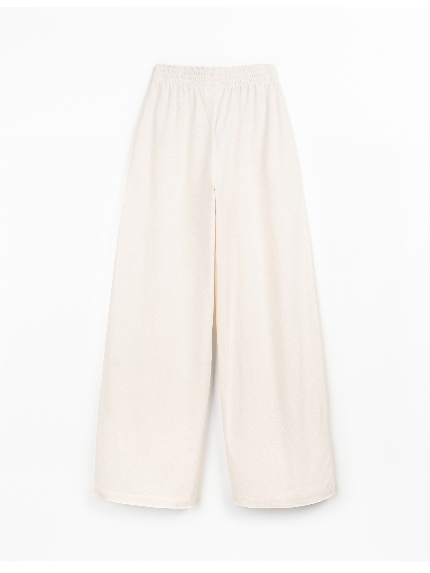 Pantaloni in maglia di cotone biologico e lino