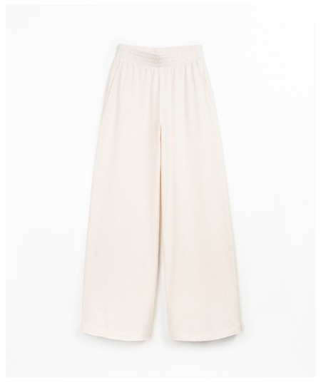 Calça de malha em algodão orgânico e linho
