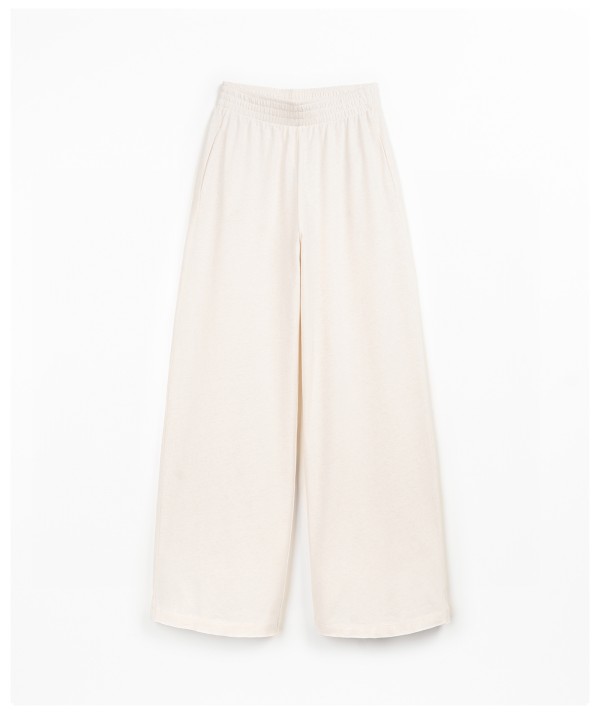 Pantaloni in maglia di cotone biologico e lino