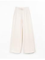 Pantaloni in maglia di cotone biologico e lino