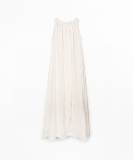 Vestido comprido sem mangas em algodão orgânico