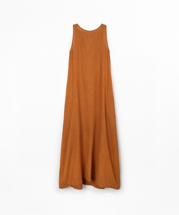 Vestido comprido sem mangas em algod�o org�nico