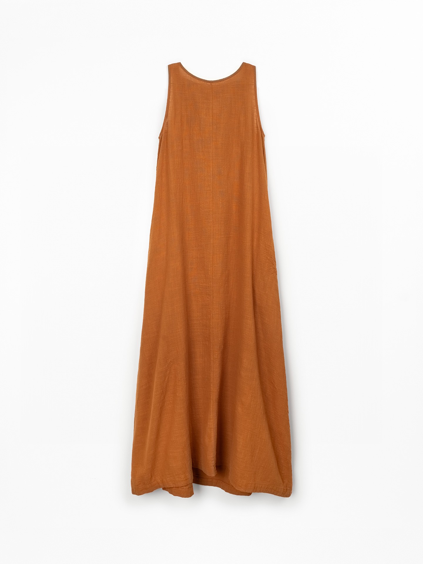 Vestido comprido sem mangas em algodão orgânico