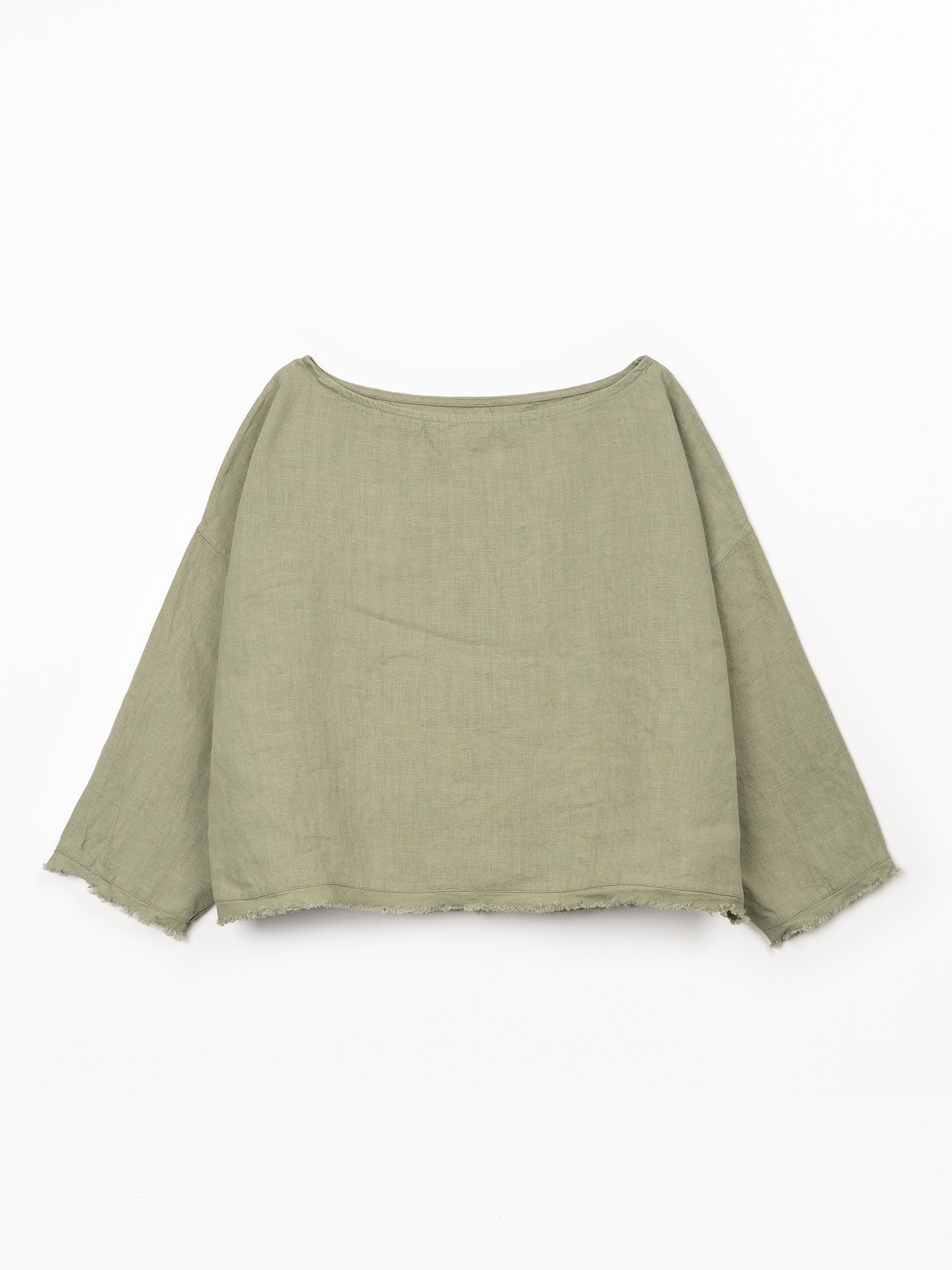 Camisola de linho com decote à barco
