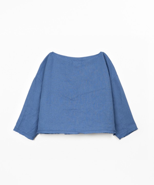 Camisola de linho com decote � barco