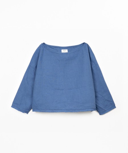 Camisola de linho com decote à barco