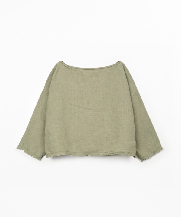 Camisola de linho com decote � barco