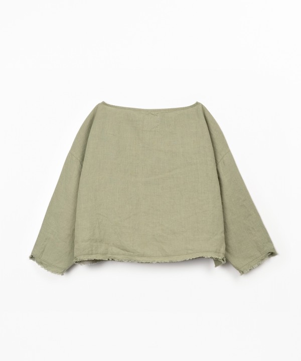 Camisola de linho com decote � barco