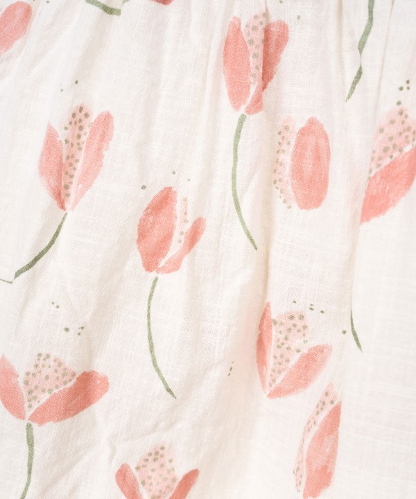 Vestido con estampado de tulipanes