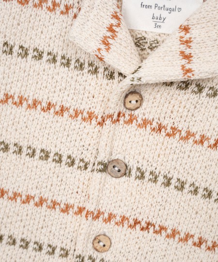 Camicia in jersey con miscela di fibre naturali e riciclate