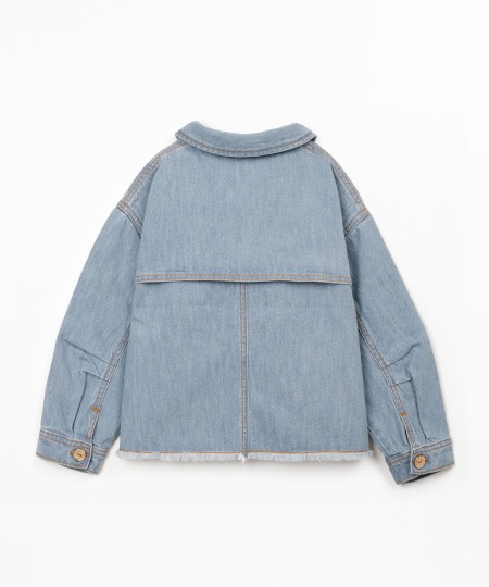Cotton denim jacket with pockets