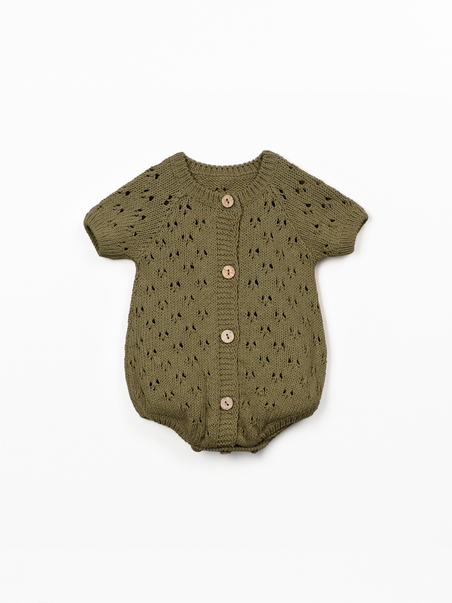 Knitted jumpsuit in a blend of cotton and recycled cotton
