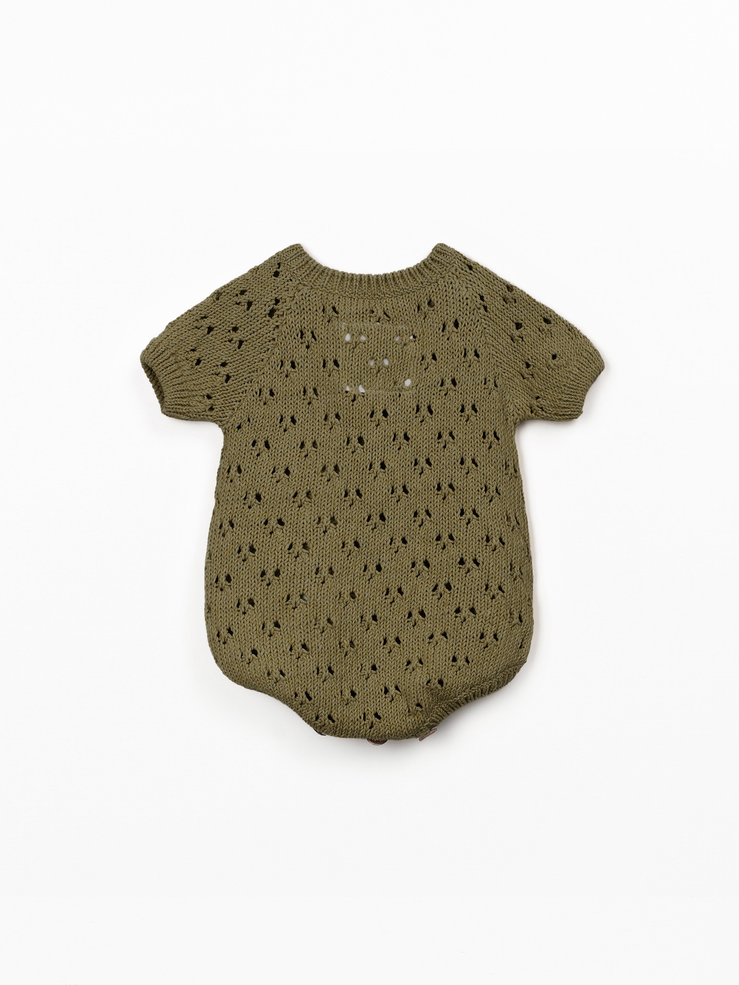 Knitted jumpsuit in a blend of cotton and recycled cotton