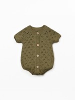 Knitted jumpsuit in a blend of cotton and recycled cotton