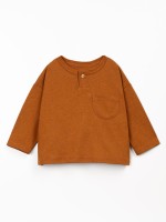 T-shirt in organic cotton and linen blend T-shirt in organic cotton and linen blend