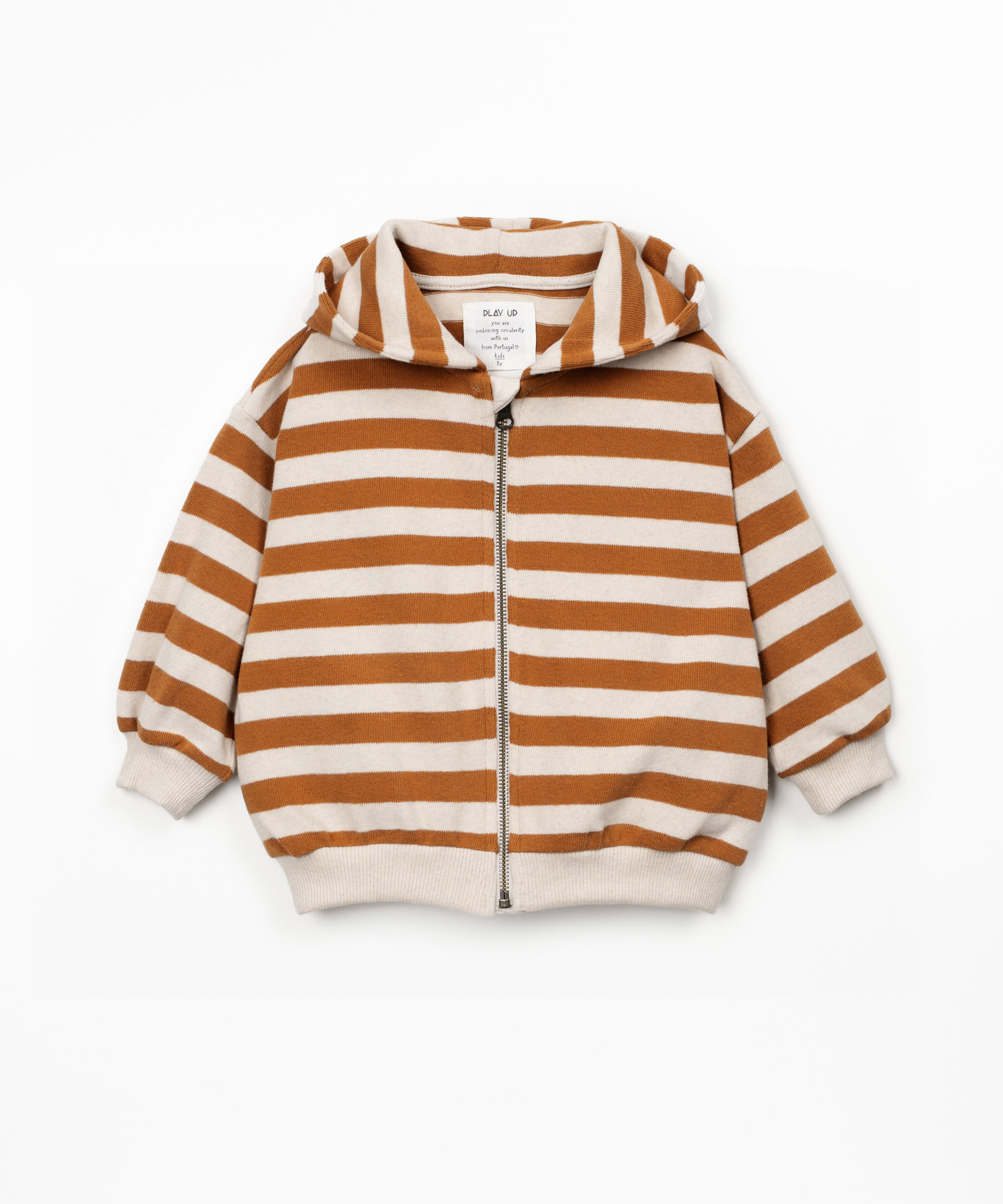 STRIPPED JERSEY CARDIGAN