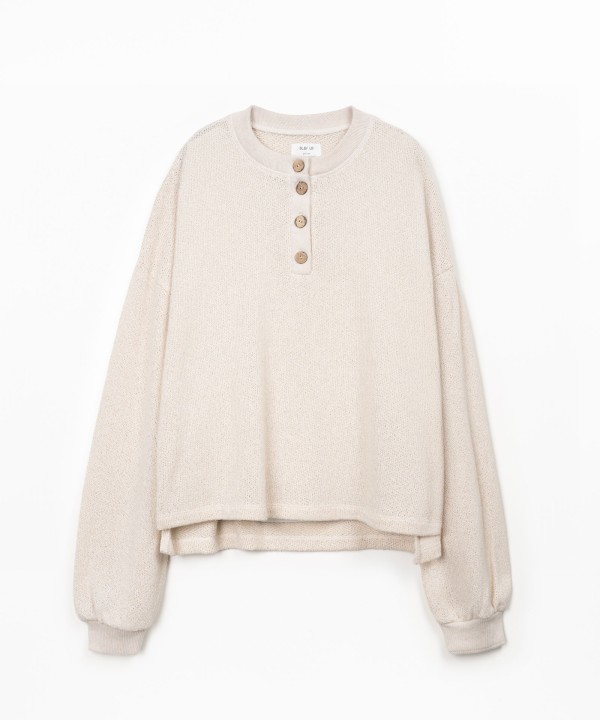 Pull en maille avec fibres naturelles