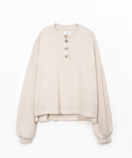 Pull en maille avec fibres naturelles