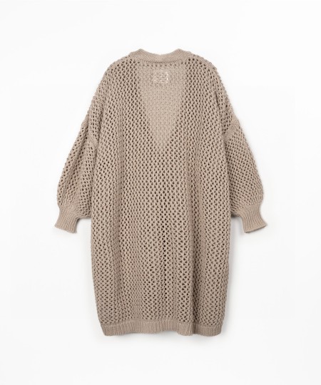 Casaco tricot com decote em v