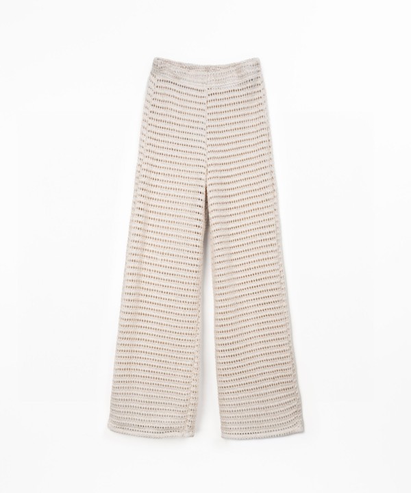 Pantaloni in maglia con cotone riciclato