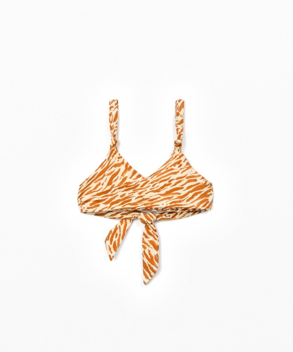 Top de bikini estampado