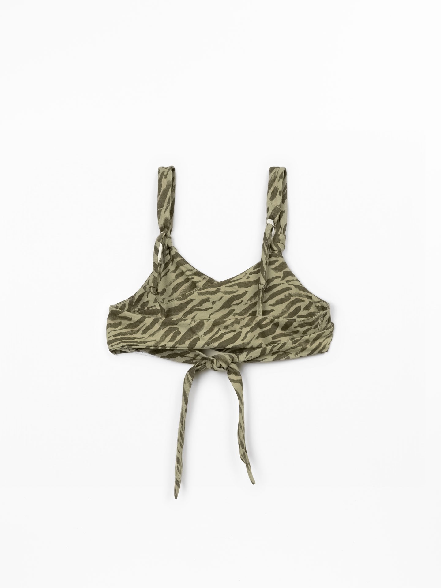 Top bikini con stampa