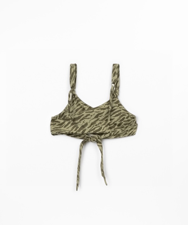 Top bikini con stampa