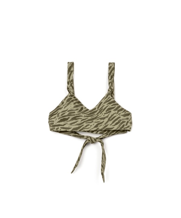 Top bikini con stampa