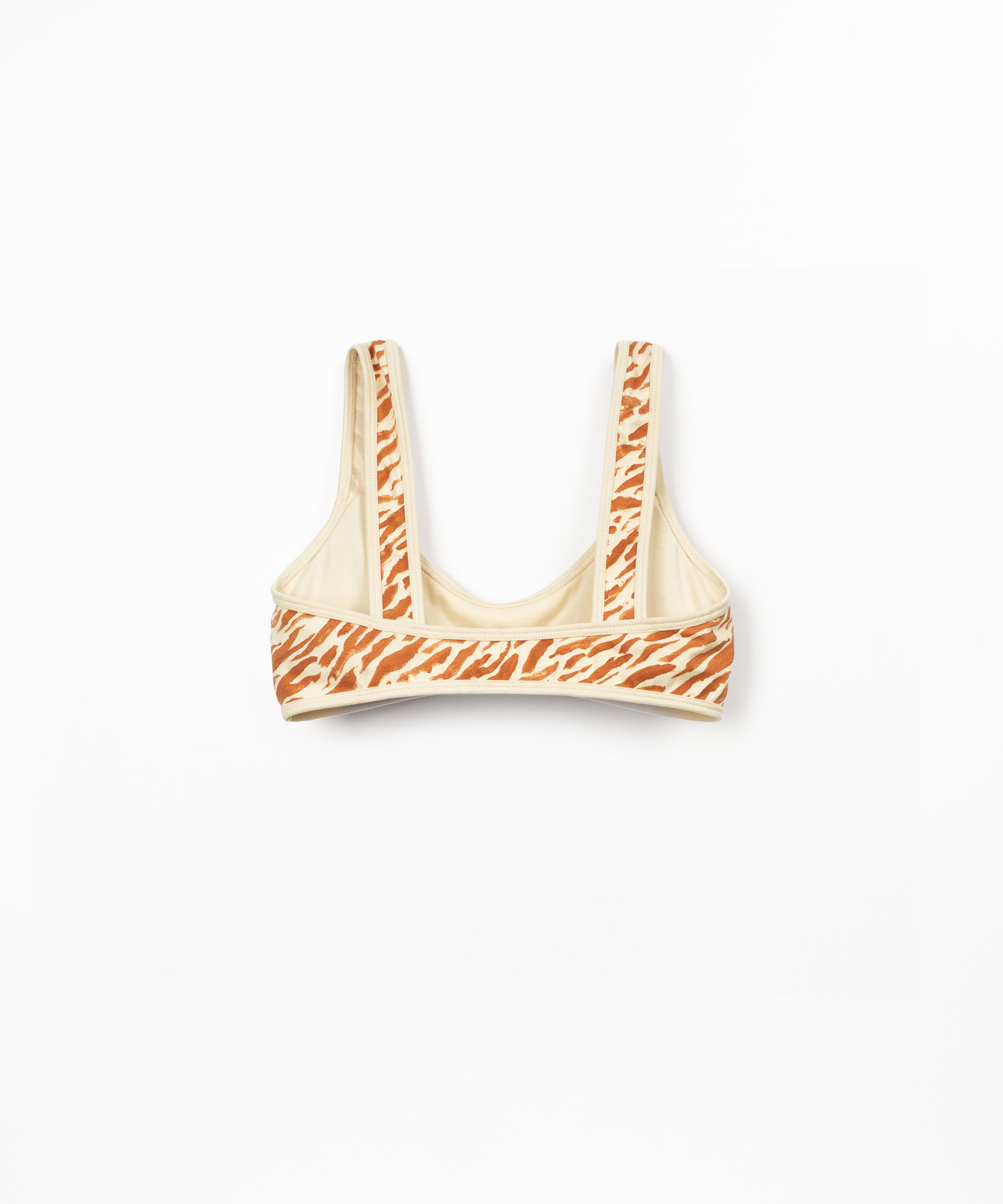 Top bikini con stampa zebrata