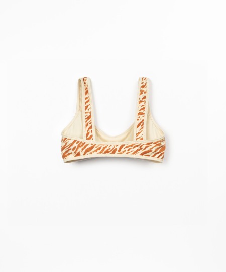 Top de Biquíni com estampado de zebra