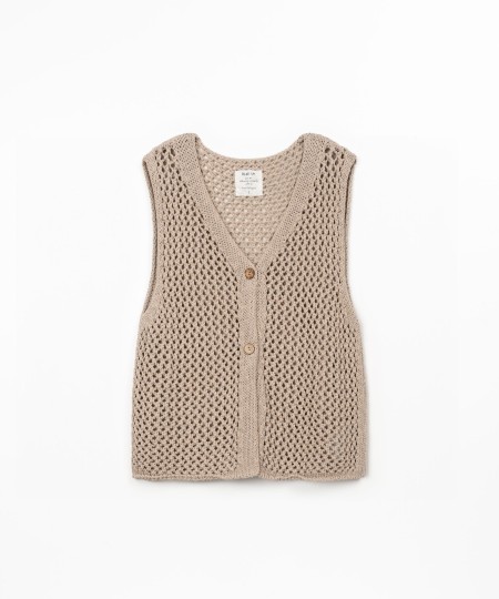 Gilet en maille en coton et coton recycl?