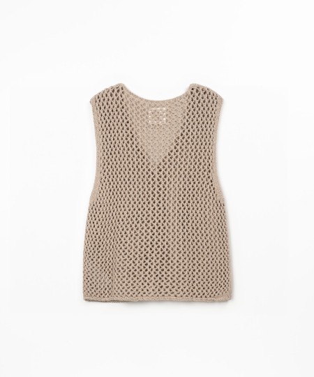 Colete tricot em algodão e algodão reciclado