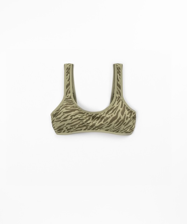 Top de bikini con estampado de cebra